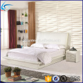 2016 latest design white color modern leather bed